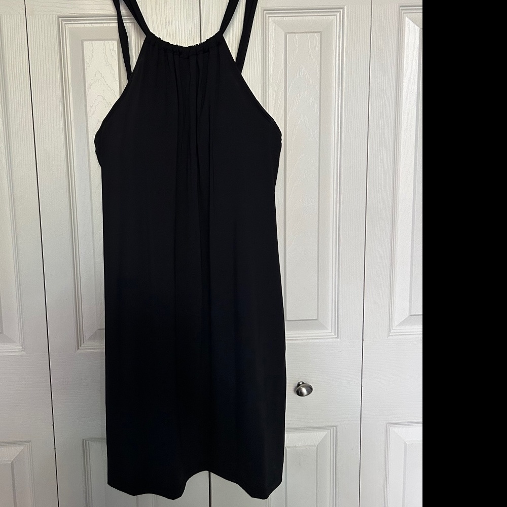 Athleta Black Midi Dress with Halter Straps